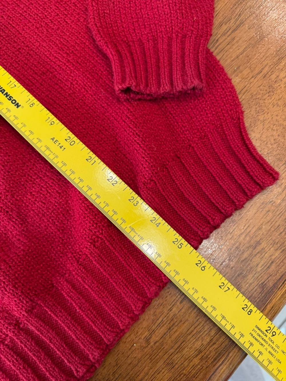 Vintage Polo Ralph Lauren Red Crewneck Sweater XL Cotton Wool Pullover Navy Pony - Picture 4 of 9
